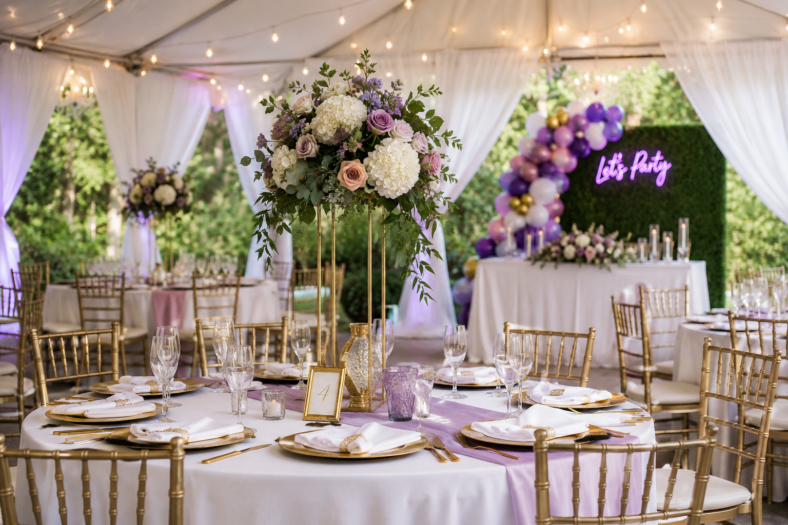 Elegant event setup for Fiesta Rentals