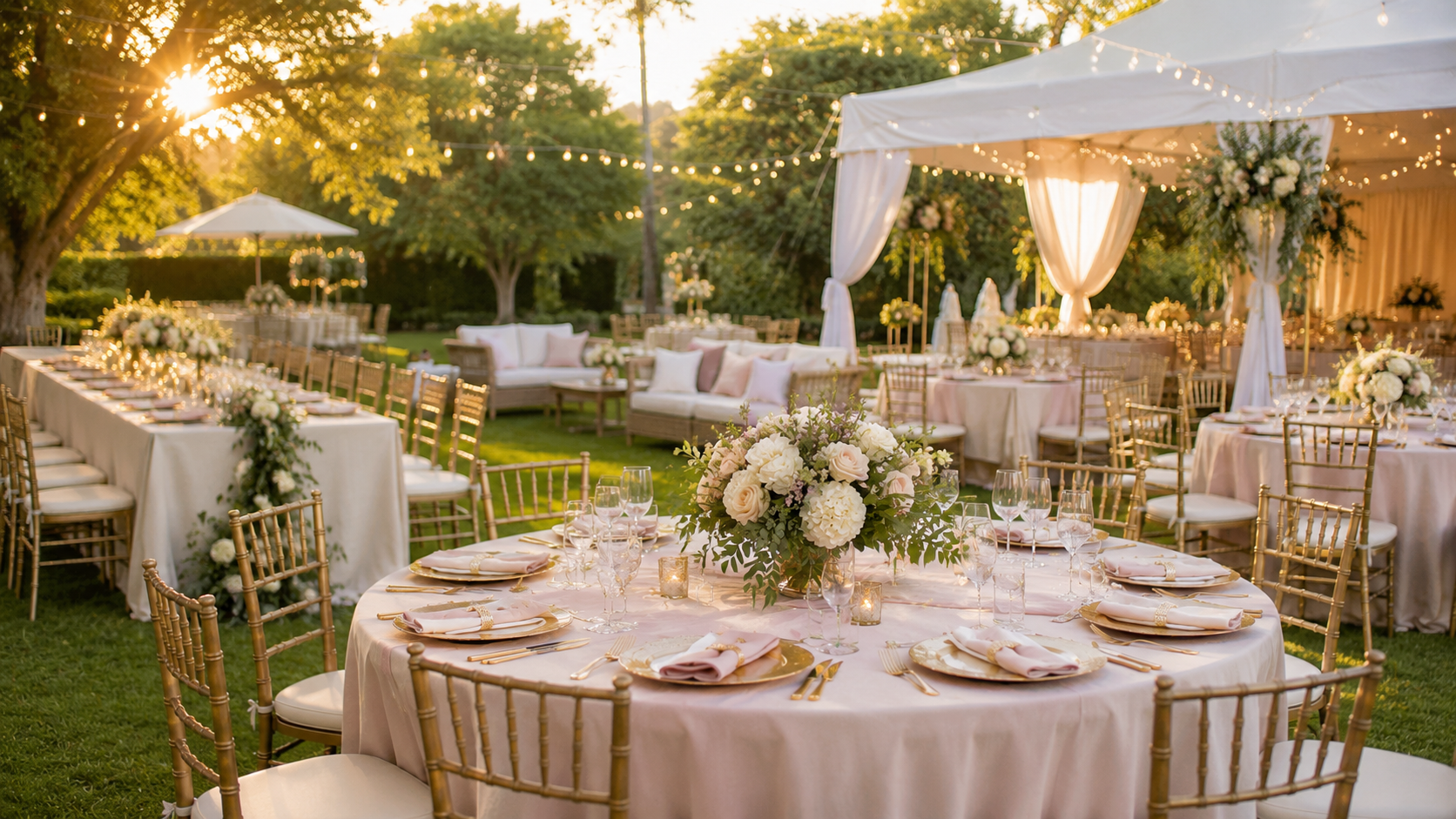 Day celebration tent setup